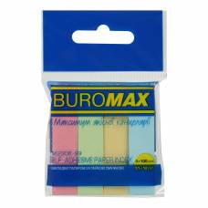 Бумага для заметок с липким слоем Buromax закладки бумажные BM.2306 микс 4*100л