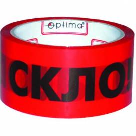 Скотч упаковочный цветной 50м Optima ширина 48мм красн O45301 "скло"