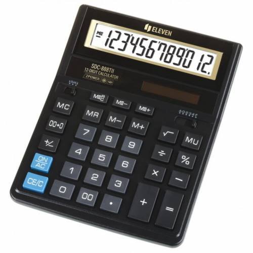Калькулятор ELEVEN SDC-888 XBK (виробництво citizen) 12 розрядів, бухгалтерський чорний  ХІТ ПРОДАЖ