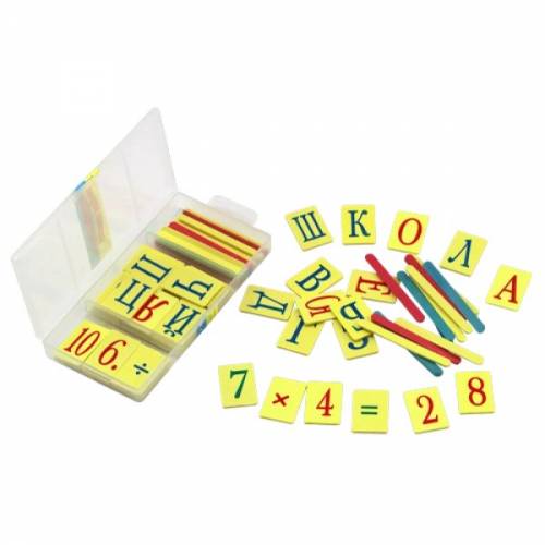 Набір ТМ Атлас "Вчимося рахувати та читати" палички + цифри + абетка (україньска)  К-7708 / AS-0035