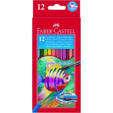 Цветные карандаши FaberCastell 12цв 114413 акварельные 1407 картонная упаковка рыбки