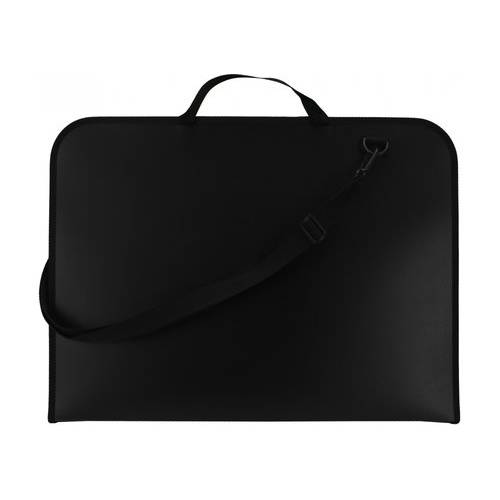 Портфель Maxi A2 MX30040 пластиковий на блискавці з ременем чорний габарітний розмір 45*68см Портфель Maxi A2 MX30040 пластиковий на блискавці з ременем чорний габарітний розмір 45*68см