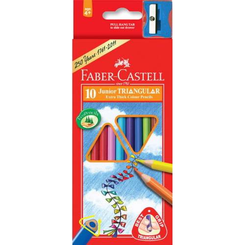 Цветные карандаши FaberCastell 10цв 116510 трёхгранные Jumbo Grip Цветные карандаши FaberCastell 10цв 116510 трёхгранные Jumbo Grip