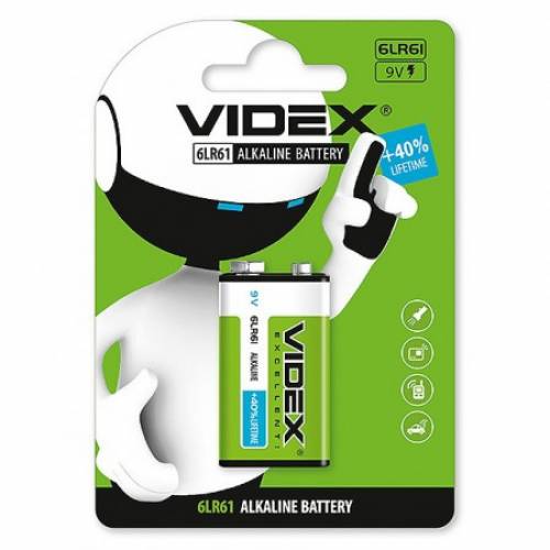 Батарейка Videx 9V крона АЛКАЛАЙН