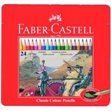 Кольорові олівці FaberCastell 24кол 115845 метал "Лицарі" Кольорові олівці FaberCastell 24кол 115845 метал "Лицарі"