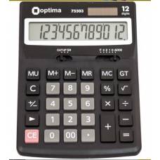 Калькулятор Optima O75503 12 разрядов 170х122мм настольний бухгалтерский Калькулятор Optima O75503 12 разрядов 170х122мм настольний бухгалтерский