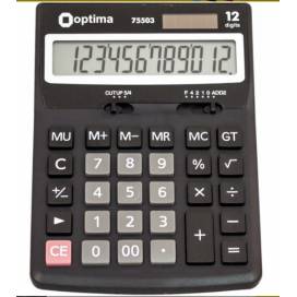 Калькулятор Optima O75503 12 разрядов 170х122мм настольний бухгалтерский