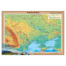 Карта настенная ИПТ формат А2 ламинированная 65х45см Україна физическая