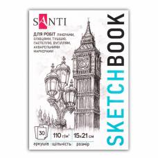 Альбом для графіки Santi скетчбук "City" 110г/м2 A5 15х21см, 30 арк., склейка 743195 Альбом для графіки Santi скетчбук "City" 110г/м2 A5 15х21см, 30 арк., склейка 743195