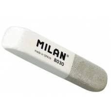 Гумка Milan 8030 прямокутна 6*1,4*0,7см біло-сіра з фаскою
