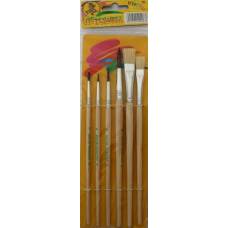 Набор кистей Пегашка пони + щетина 6шт АВ-6 для рисования на бумаге, холсте