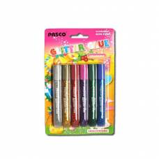 Гель Pasco  6цв клей с блёстками 10мл 3D F-004-1 301556/303482