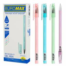 Ручка Buromax гель BM.8338-01 ELEGANCE 0.5мм, непрозорий корпус синя