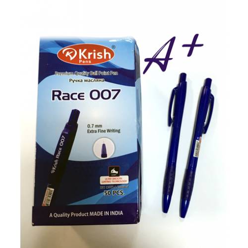 Ручка Krish A+ масл RACE 007 0.7мм клац синяя