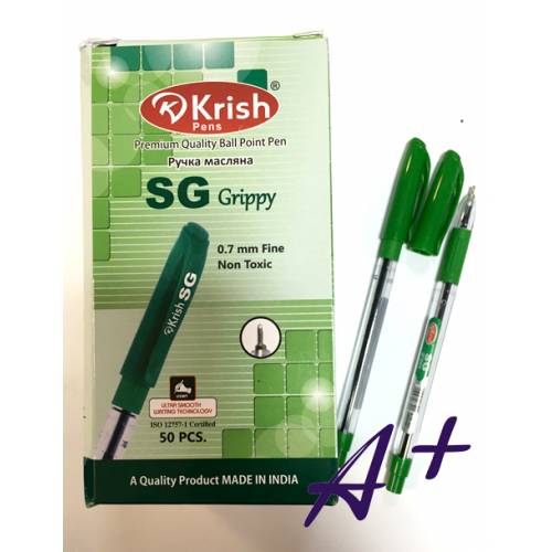 Ручка KrishA+ масл SG 0.7мм grip зелена