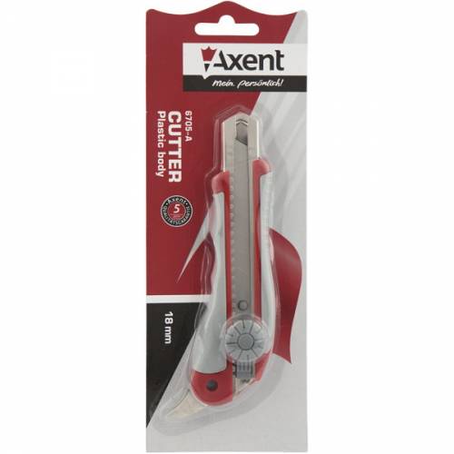 Нож канц Axent 18мм 6705-A направл, резин. вставки 18мм