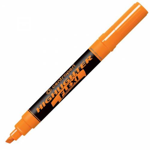 Маркер текстовиділювач Centropen 8542/06 товстий Flexi кліноподібний 1-5мм флюорісц. помаранчевий (гнучкий пишущій вузол)