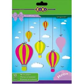 Цветная бумага ZiBi А4 5л (5цветов) неон ZB.1910