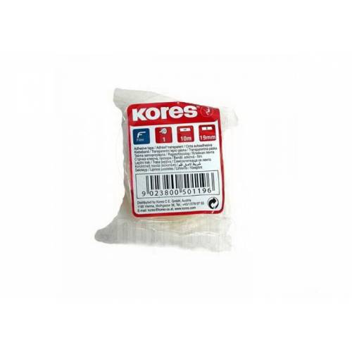 Скотч вузький канцелярський Kores 10м*19мм K50119 прозорий "Transparent"