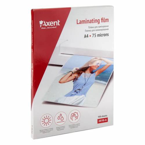 Плівка для ламінування Axent формат А4  75 мкм 100шт 2010-A СУПЕР ЦІНА!