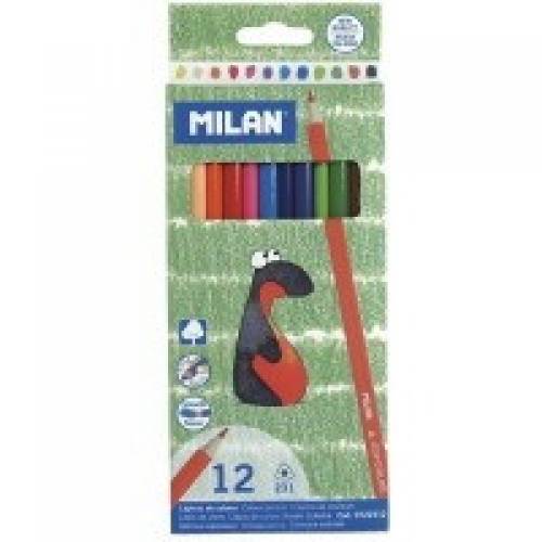 Цветные карандаши Milan 12цв трёхугольные ml.0722312