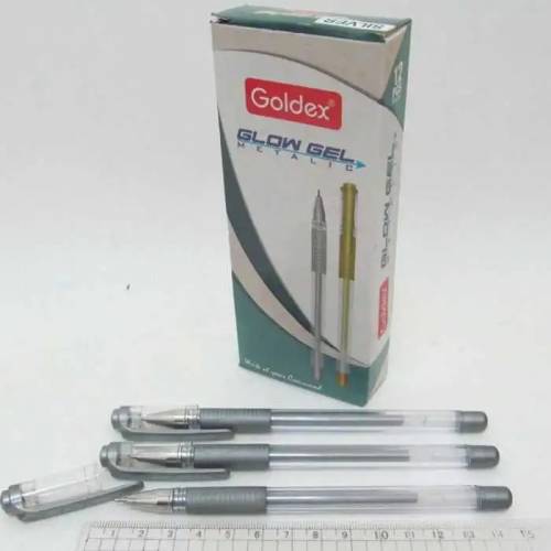 Ручка JosefOfften гелеевая Goldex "Glow Gel Metalic" #894 серебро 