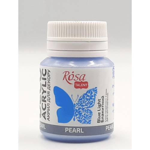 Краска акриловая Rosa Talent 20мл перламутр голубой 73 22033 2021р ВИГОТОВЛЕННЯ