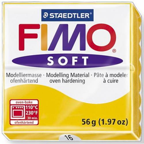 Глина полимерная FIMO Soft 57г 8020-16 желтый