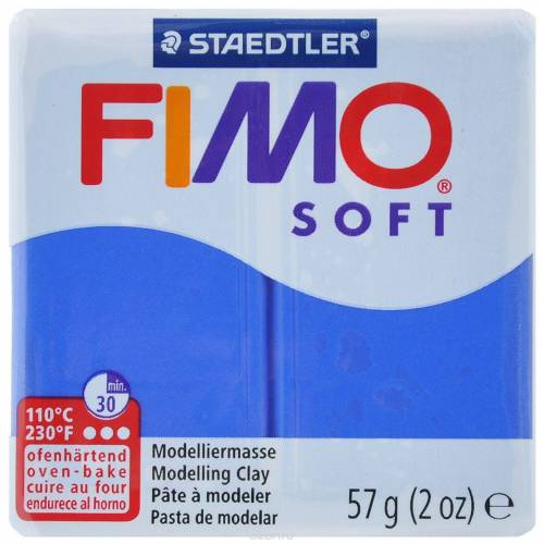 Глина полимерная FIMO Soft 57г 8020-33 синий блеск