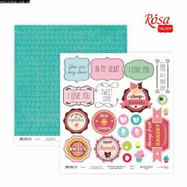 Бумага Rosa Talent с рис двухстор 30,48*30,48см 200г/м2 "Cake delicious" 3