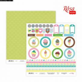 Бумага Rosa Talent с рис двухстор 30,48*30,48см 200г/м2 "Cake delicious" 6