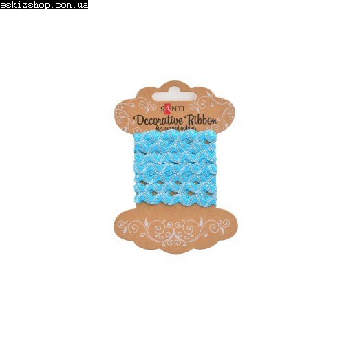 Лента TM Santi 741382 "Волна голубая с серебрянной нитью", 2м