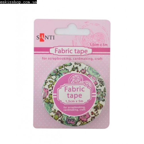 Стрічка TM Santi 740144 текстиль Зеленая долина 1,5см*5м