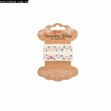 Стрічка TM Santi 741332 текстиль с рисунком  "Птичий перезвон", 2м