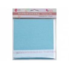 Открытка/ Набор заготовок Santi 952254 15*15см 250г/м2 голубые-перламутр 5шт