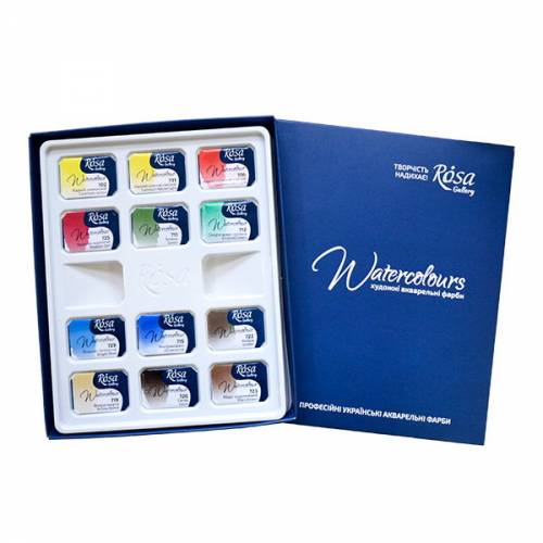 Набір акварельних фарб Rosa Gallery Класика 12кол кювета картон 502838