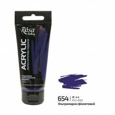 Краска акриловая Rosa Gallery 60мл ультрамарин фиолетовый 654