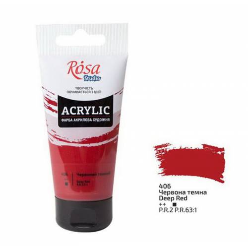 Краска акриловая Rosa Studio 75мл 406 Красная темная