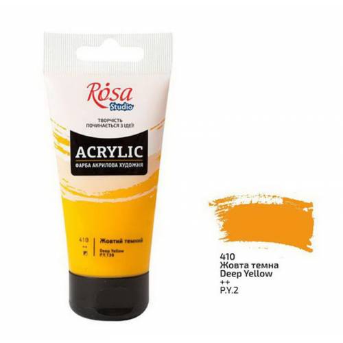 Краска акриловая Rosa Studio 75мл 410 Желтая темная
