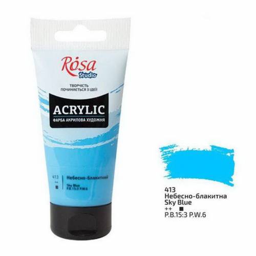 Краска акриловая Rosa Studio 75мл 413 Небесно-голубая