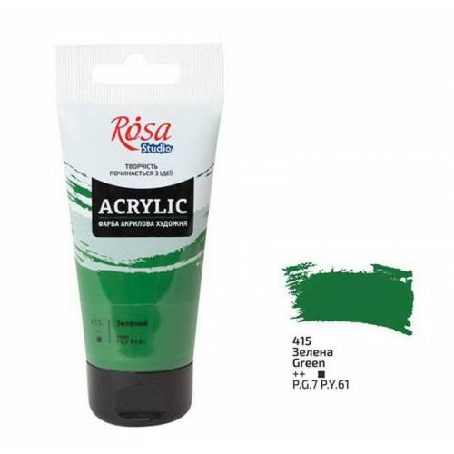 Краска акриловая Rosa Studio 75мл 415 Зеленая