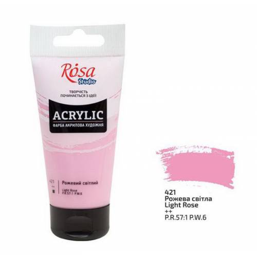 Краска акриловая Rosa Studio 75мл 421 Розовая светлая