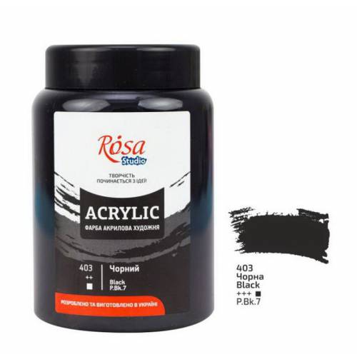 Краска акриловая Rosa Studio 400мл 403 Черная