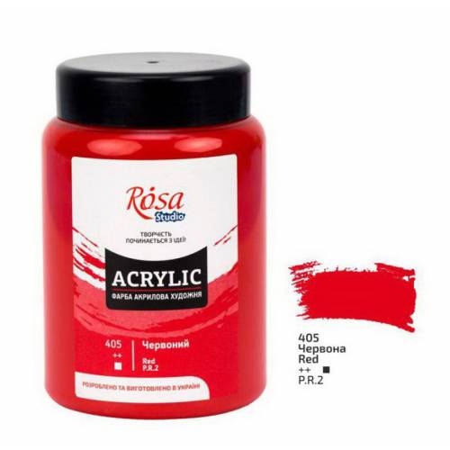 Краска акриловая Rosa Studio 400мл 405 Красная