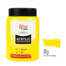 Краска акриловая Rosa Studio 400мл 409 Желтая