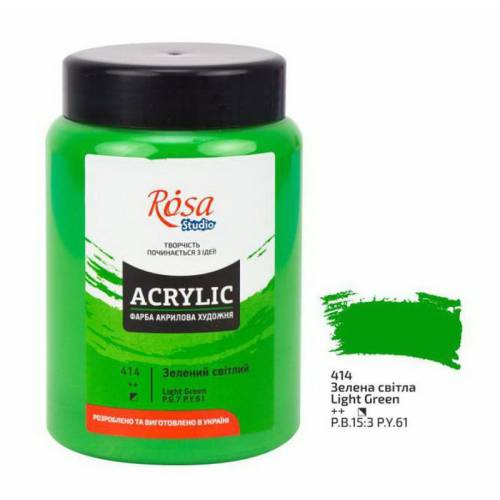 Краска акриловая Rosa Studio 400мл 414 Зеленая светлая