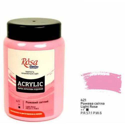 Краска акриловая Rosa Studio 400мл 421 Розовая светлая 2019 р виготовлення