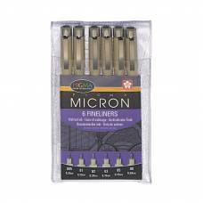 Набір лінерів Sakura Pigma Micron чорний 6шт Набір лінерів Sakura Pigma Micron чорний 6шт