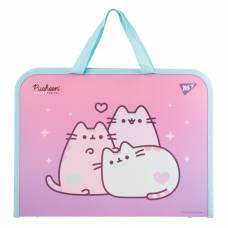 Портфель YES пластик с ткан ручками 491986 формат A4 + "Pusheen"