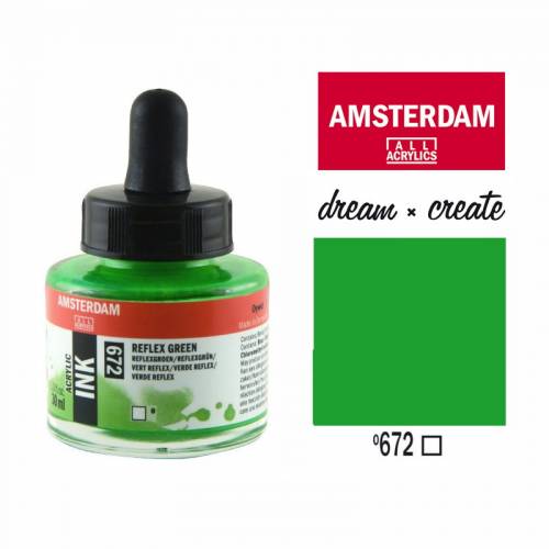 Тушь Royal Talens Amsterdam акриловая 30мл 672 Дзеркальний зелений